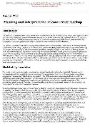 Meaning and interpretation of concurrent markup
