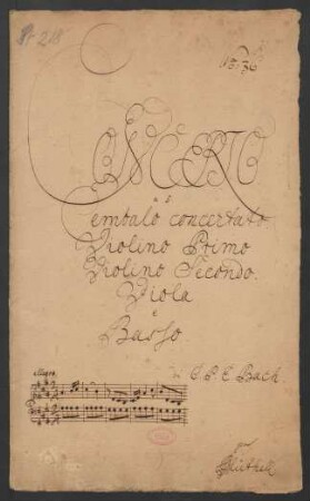 Konzerte; cemb, strings; A-Dur; H 411; Wq 8