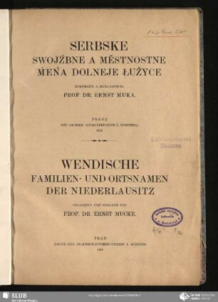 Serbske swojźbne a městnostne ḿeńa Dolneje Łužyce
