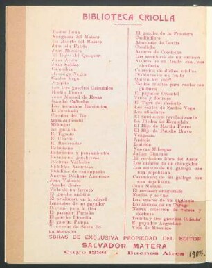 Biblioteca criolla