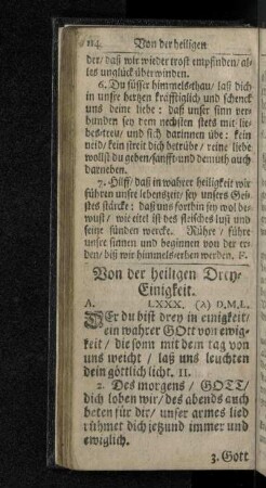 Von der heiligen Dreyeinigkeit.