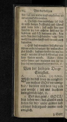 Von der heiligen Dreyeinigkeit.