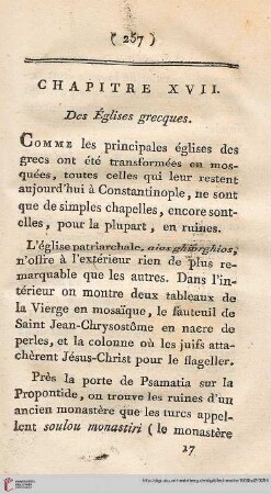 Chapitre XVII: Des Églises grecques