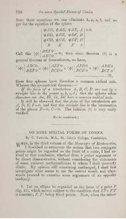 On some special forms of conics.