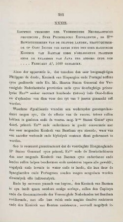 XXXII. Eeuwigh verbondt der vereenighde nederlantsche provincien, Syne Princelycke Excellentie, de Hren bewinthebberen van de selffde landen, ...