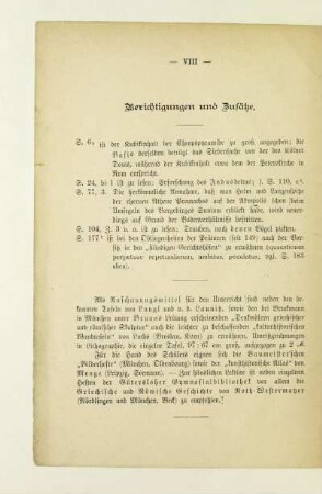 Berichtigungen und Zusätze
