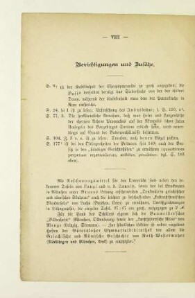 Berichtigungen und Zusätze