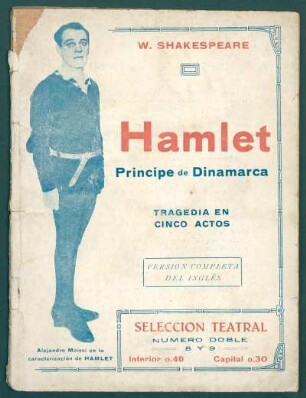 [Fotografía de] Alejandro Moissi en la caracterización de Hamlet