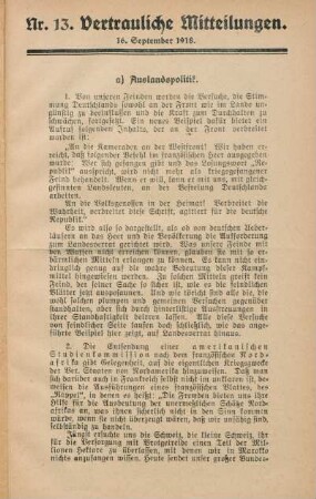 13.1918: Vertrauliche Mitteilungen