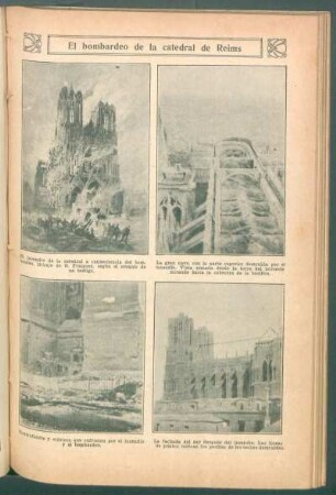 El bombardeo de la catedral de Reims - [Ilustración]