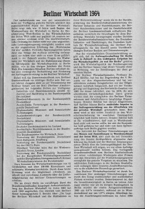 Berliner Wirtschaft 1964