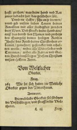 Von Weltlicher Oberkeit.
