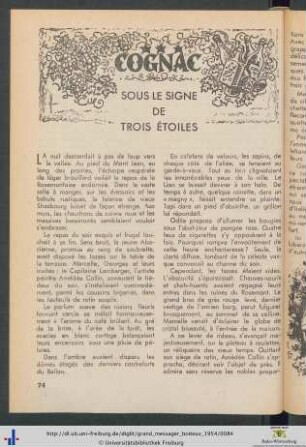 Cognac sous le Signe de Trois Étoiles.