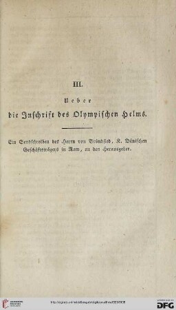 Ueber die Inschrift des Olympischen Helms
