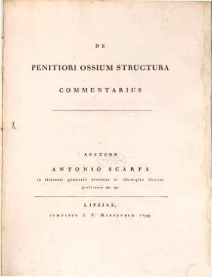 De Penitiori Ossium Structura Commentarius