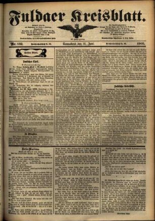 Erste Ausgabe vom Samstag, den 10. Juni 1905.