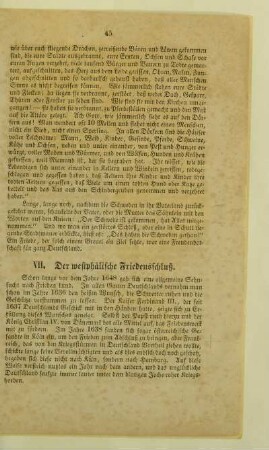 VII. Der westphälische Friedensschluß