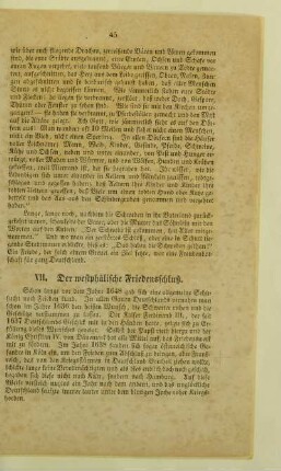 VII. Der westphälische Friedensschluß