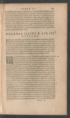 Decadis Quintae Lib. III. Epitome.