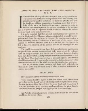 Linotype troubles : some cures and remedies