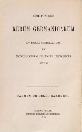 Carmen de bello Saxonico