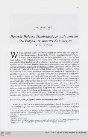 66: Henryka Hektora Siemiradzkiego wizja antyku: "Sąd Parysa" w Muzeum Narodowym w Warszawie