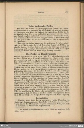 Ueber technische Fehler