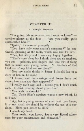 Chapter III. A midnight departure