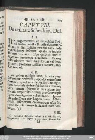 Caput VIII. De utilitate Schechinae Dei.