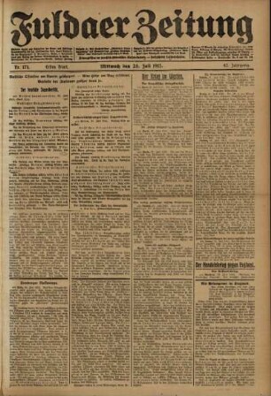 Erste Ausgabe vom Mittwoch, den 28. Juli 1915.