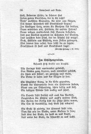 Im Schützengraben.