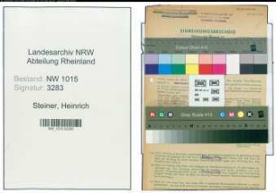 Entnazifizierung Heinrich Steiner , geb. 20.05.1901 (Kassierer)