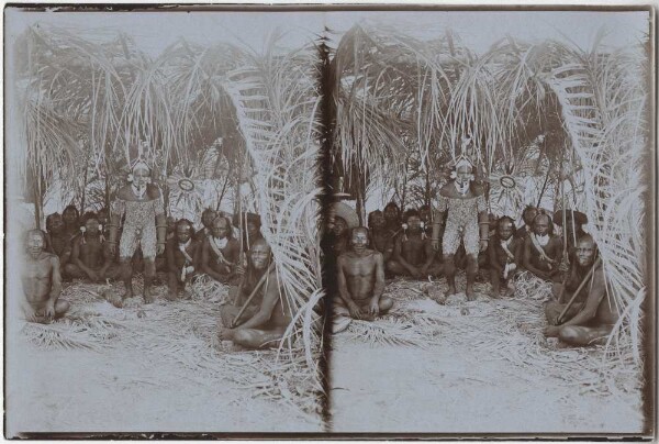 Kayapó decorated for dancing in the festival hut