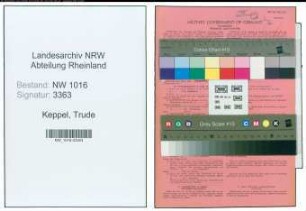 Entnazifizierung Trude Keppel , geb. 18.05.1913 (Beamtin)