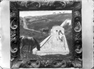 Tränke in der römischen Campagna : Tränke in der römischen Campagna (mit Rahmen). Öl/Leinwand; 49 x 54 cm. vor 1900. Darmstadt: Sammlung Sander