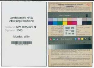 Entnazifizierung Willy Mueller , geb. 03.10.1897 (Bergbauangestellter)