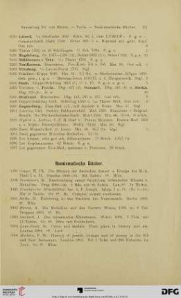 Numismatische Bücher (Nr. 3298-3316)