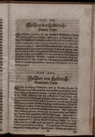 Cap. XXI. Melchior von Heldtreich/ Daniels Sohn