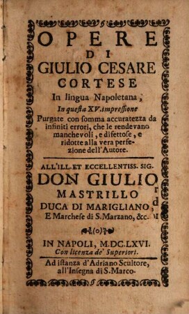 Opere : In lingua Napoletana