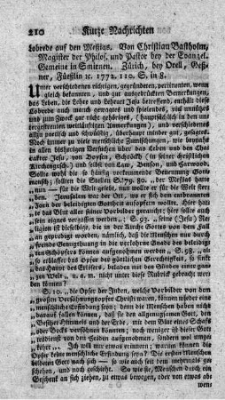 Lobrede auf den Messias.