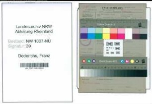 Entnazifizierung Franz Dederichs , geb. 16.03.1903 (Verwaltungsangestellter)