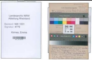 Entnazifizierung Emma Kirmes , geb. 01.04.1880 ()