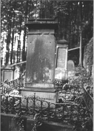 Grabstein 60 (Index: 100112764) Zustand: Inschrifttafel fehlt, Sockel beschriftet Maße HxBxT: 200x85x52 cm: Grabstein 60