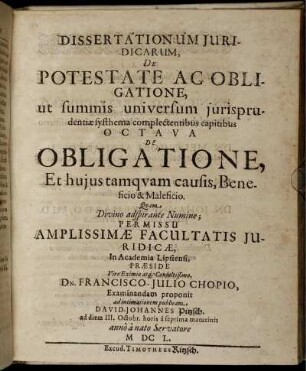 [Lib. III.] De Obligatione