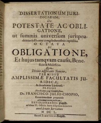 [Lib. III.] De Obligatione