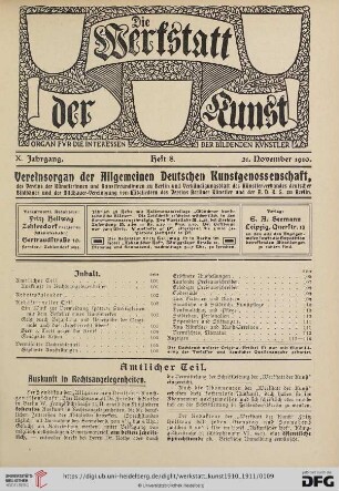 Heft 8 (21. November 1910)