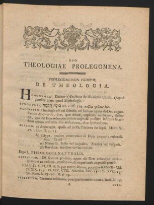 Duo Theologiae Prolegomena.