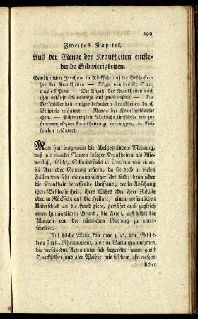 Zweites Kapitel. Aus der Menge der Krankheiten entstehende Schwierigkeiten.