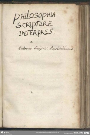 Philosophia scripturae interpres