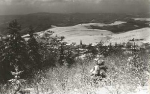 Sebnitz-Saupsdorf. Blick vom Wachberg zum Winterbergmassiv (Großer Winterberg)